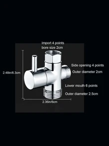 1pc Stainless Steel Faucet Adapter, Simple Silver Copper Faucet Trap For Household - Silver - View 5