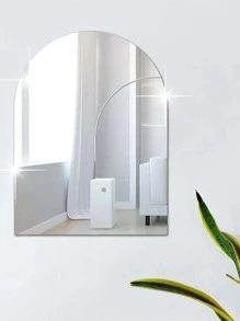 1 pieza Pegatina de espejo acrílico de 20*30cm para decoración del hogar (autoadhesiva, para dormitorio, baño, etc., no es un espejo real) Mejor regalo - Plateado - Ver 1