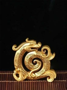 1 pieza Decoración con diseño de dragón - Dorado - Ver 6