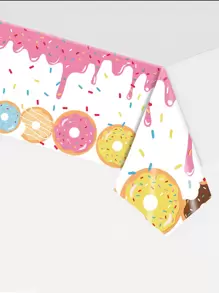 1 Khăn Trải Bàn Dùng Một Lần PE, Khăn Trải Bàn Dùng Một Lần Hoa Văn Donut Cho Bữa Tiệc Sinh Nhật - Nhiều màu - Xem 1