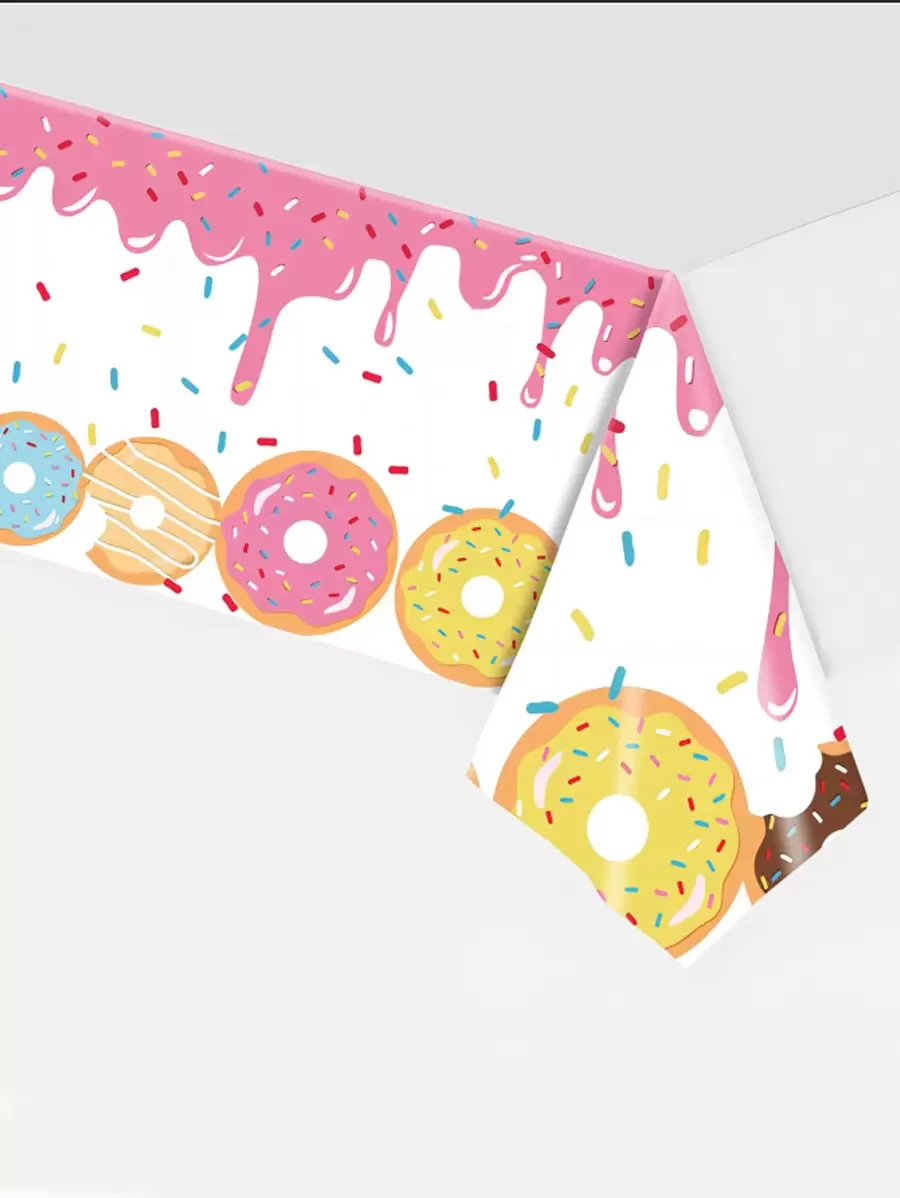 1 Khăn Trải Bàn Dùng Một Lần PE, Khăn Trải Bàn Dùng Một Lần Hoa Văn Donut Cho Bữa Tiệc Sinh Nhật - Nhiều màu - Xem 1