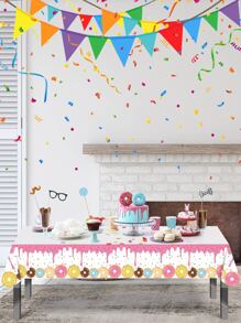 1 Khăn Trải Bàn Dùng Một Lần PE, Khăn Trải Bàn Dùng Một Lần Hoa Văn Donut Cho Bữa Tiệc Sinh Nhật - Nhiều màu - Xem 2