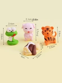 6pcs Animal Shaped Random Eraser, Creative Portable Eraser For Student - Multicolor - View 4