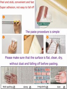 1pc Self-Adhesive Waterproof And Moisture-Proof Cement Wall Sticker For Rough Walls, Foam Wall Board As Decoration And Heat Insulation To Reduce Noise And Protect Wall From Damage, Wall Renovation Solution,Renovation Stickers Peel Wall Panels,Wall Paper, Wallpapers,Spring Decoration Items Refresh Your Home,Rama Decoration Stickers - White - View 5