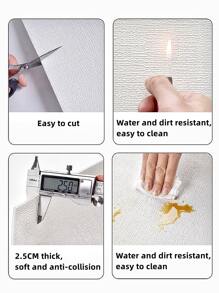 1pc Self-Adhesive Waterproof And Moisture-Proof Cement Wall Sticker For Rough Walls, Foam Wall Board As Decoration And Heat Insulation To Reduce Noise And Protect Wall From Damage, Wall Renovation Solution,Renovation Stickers Peel Wall Panels,Wall Paper, Wallpapers,Spring Decoration Items Refresh Your Home,Rama Decoration Stickers - White - View 8