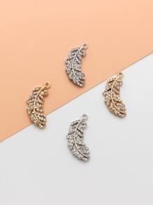 4入組/套水鑽羽毛DIY吊墜 - 彩色 - 查看 1