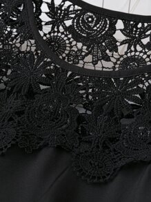 SHEIN Clasi Vestido panel con encaje - Negro - Ver 3