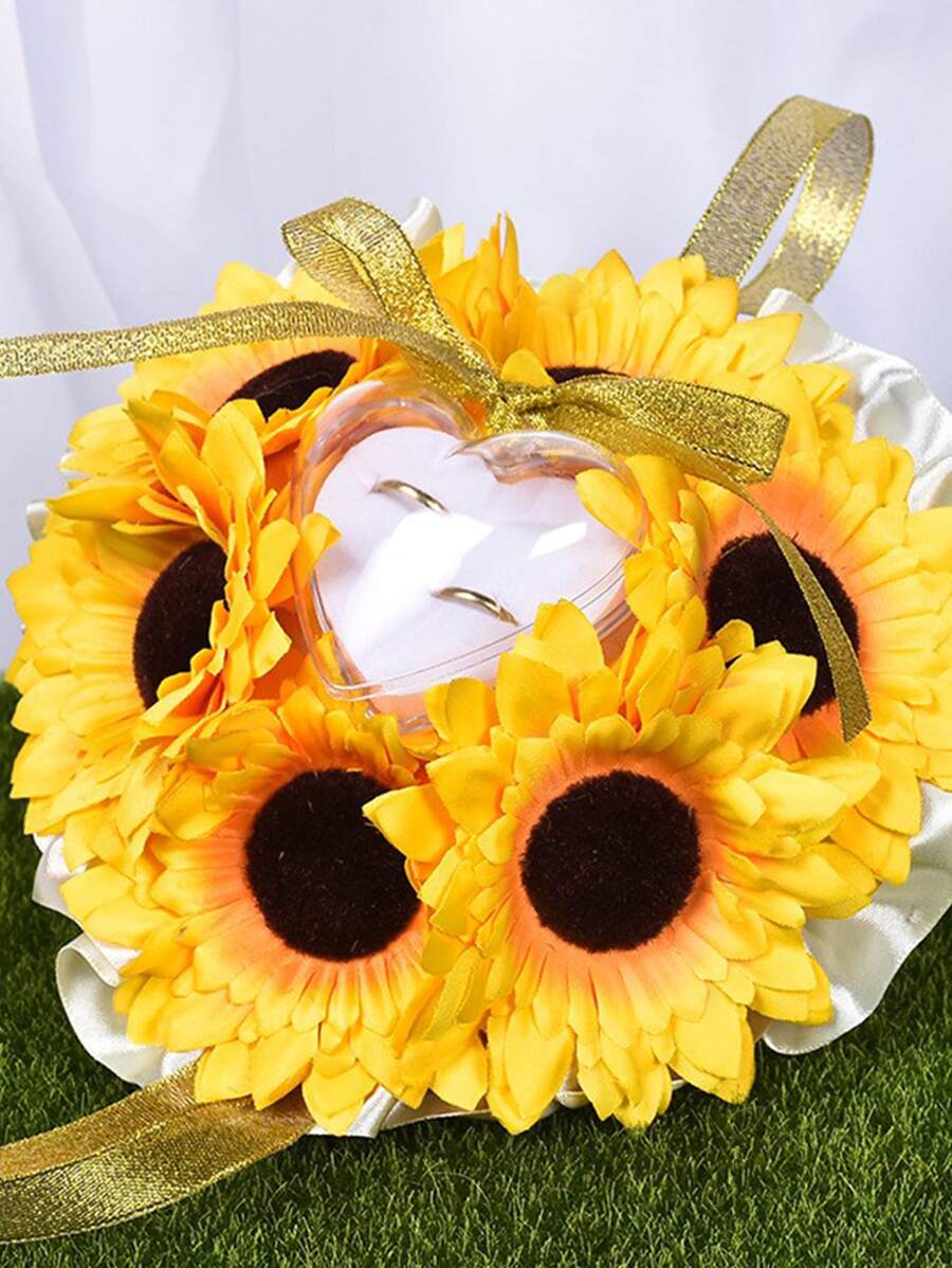 1入組向日葵裝飾戒指枕 - 彩色 - 查看 1