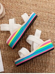 Giày bệt dày và Dép nêm Nữ - Màu be - Xem 2