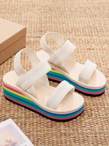 Giày bệt dày và Dép nêm Nữ - Màu be - Xem 4