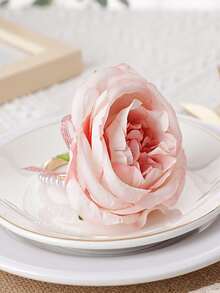2pcs PE Napkin Ring, Modern Artificial Flower Design Napkin Ring Holder For Kitchen Dining Table - Multicolor - View 2