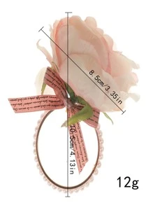 2pcs PE Napkin Ring, Modern Artificial Flower Design Napkin Ring Holder For Kitchen Dining Table - Multicolor - View 3