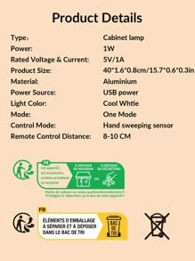 1 pieza Luz de gabinete