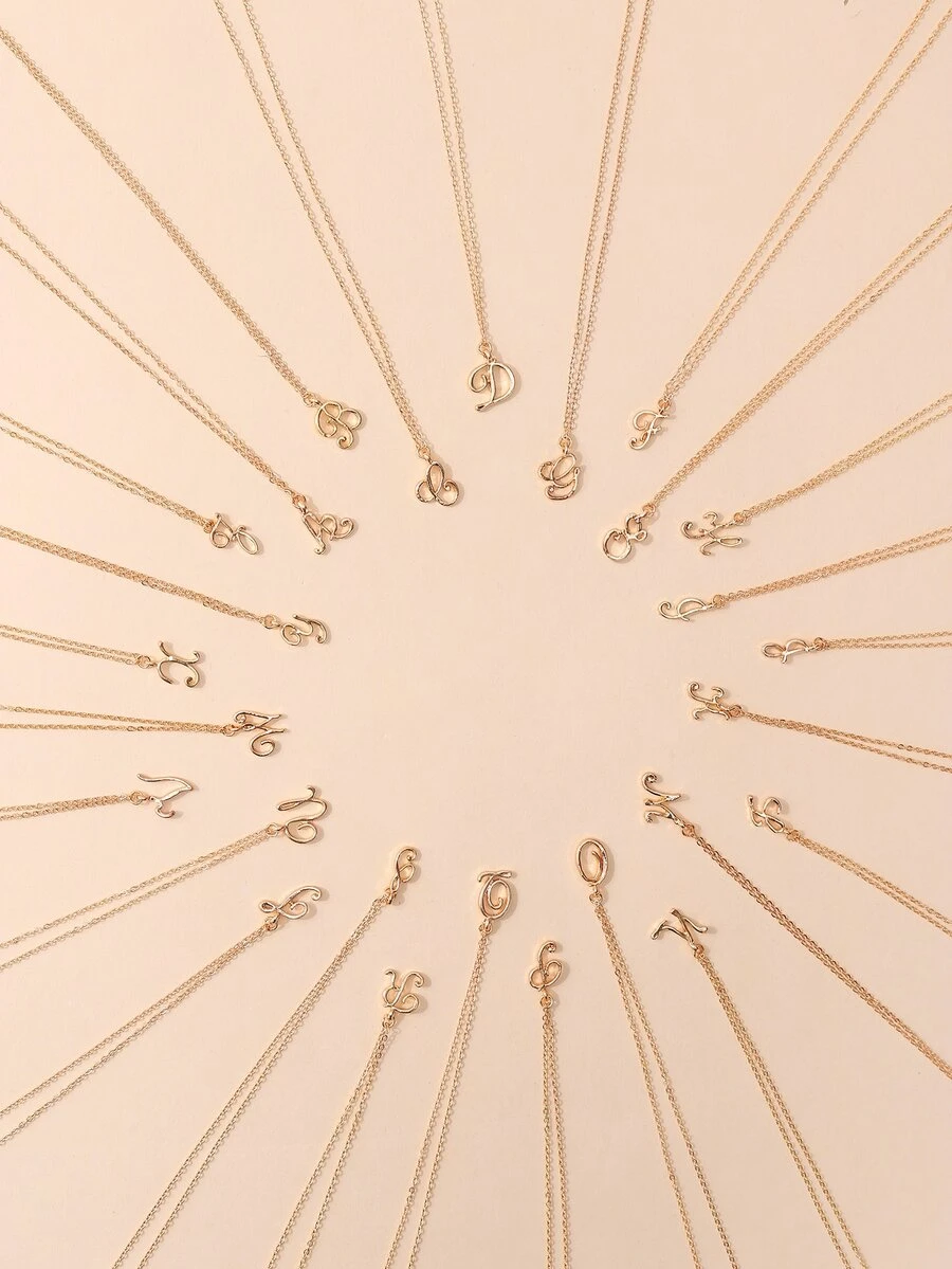 vòng cổ 1 chữ cái - Vàng - Xem 1