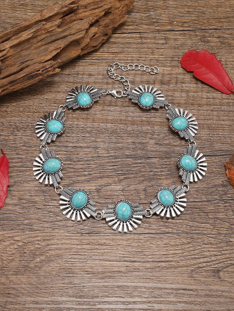 Vòng cổ trang trí màu ngọc lam - Màu xanh lam - Xem 1