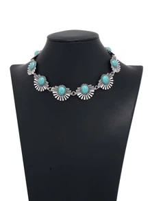 Vòng cổ trang trí màu ngọc lam - Màu xanh lam - Xem 3