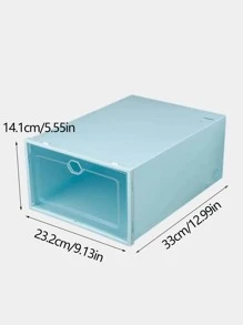 1入組塑膠鞋收納極簡透明鞋盒 - 白色 - 查看 2