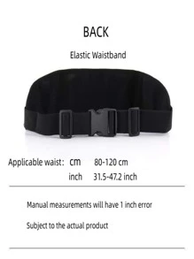 1 pieza Bolso para correr con diseño de parche de letra - Negro - Ver 3