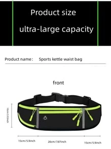 1 pieza Bolso para correr con diseño de parche de letra - Negro - Ver 4