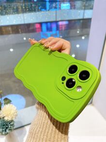 Ốp điện thoại mềm dạng sóng dập nổi 3D, chống rơi, chống mồ hôi, chống vân tay, chống mài mòn, không phai màu, tương thích với iPhone - màu xanh lá - Xem 5