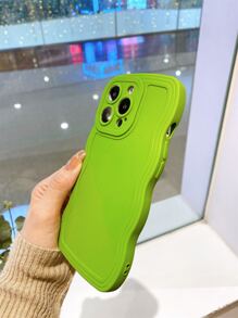 Ốp điện thoại mềm dạng sóng dập nổi 3D, chống rơi, chống mồ hôi, chống vân tay, chống mài mòn, không phai màu, tương thích với iPhone - màu xanh lá - Xem 6