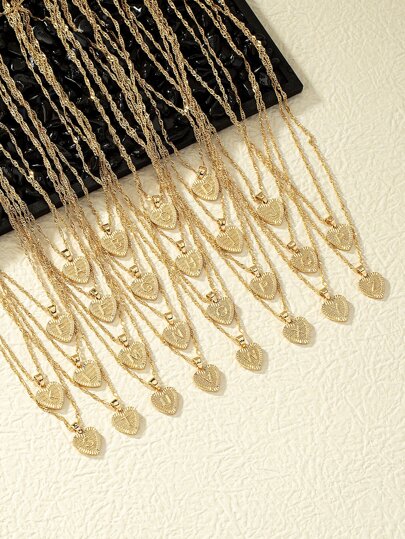 1 件字母装饰心形吊坠项链情人节、妈妈、母亲、母亲节、礼物