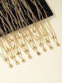 1pc Letter Graphic Heart Vòng cổ quyến rũ - Vàng - Xem 1