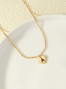 1pc Letter Graphic Heart Vòng cổ quyến rũ - Vàng - Xem 3