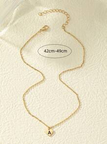 1pc Letter Graphic Heart Vòng cổ quyến rũ - Vàng - Xem 5