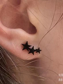 bông tai ngôi sao - màu đen - Xem 1