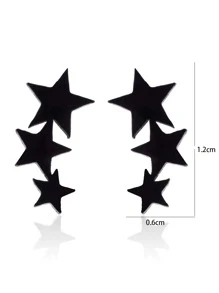 bông tai ngôi sao - màu đen - Xem 5