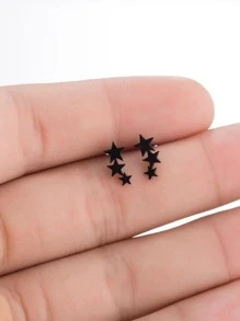 bông tai ngôi sao - màu đen - Xem 2