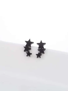 bông tai ngôi sao - màu đen - Xem 4