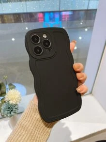 Ốp điện thoại mềm hình gợn sóng 3D, chống sốc, chống mồ hôi, chống vân tay, bền, chống phai màu, tương thích với iPhone - màu đen - Xem 2