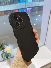 Ốp điện thoại mềm hình gợn sóng 3D, chống sốc, chống mồ hôi, chống vân tay, bền, chống phai màu, tương thích với iPhone - màu đen - Xem 3