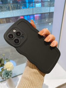 Ốp điện thoại mềm hình gợn sóng 3D, chống sốc, chống mồ hôi, chống vân tay, bền, chống phai màu, tương thích với iPhone - màu đen - Xem 7