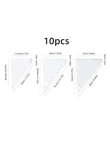 10pcs Clear Piping Bag, Disposable Pastry Bag For Baking - White - View 2