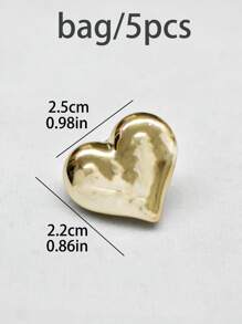 5 pièces Bouton de couture en forme de cœur DIY