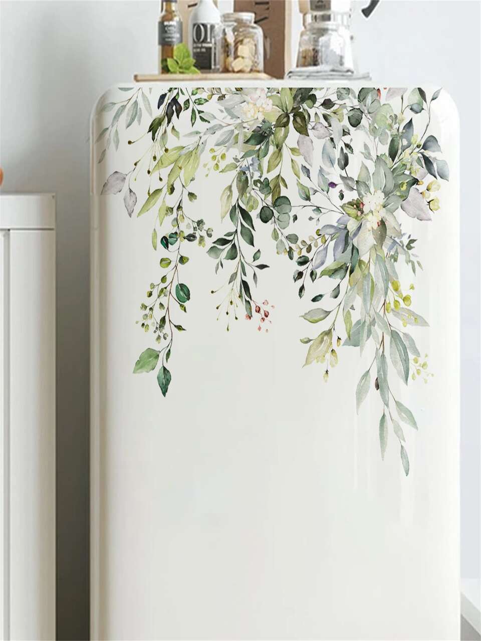 1pc Plant Pattern Toilet Lid Decal, Closestool Sticker For Bathroom