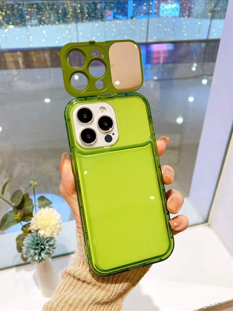 素色手機殼附鏡子 - 綠色 - 查看 1