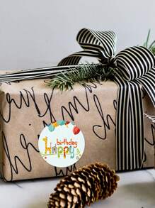 500入組/1卷卡通圖形禮品包裝貼紙可愛生日派對信封貼紙 - 彩色 - 查看 16