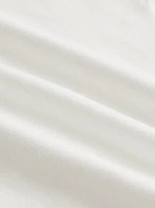 SHEIN BASICS Plus 1pc Solid V Neck Crop Tee - White - View 8