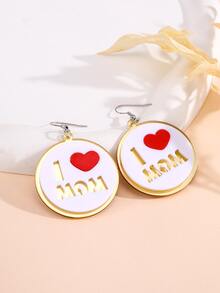 Letter Detail Round Drop Earrings - Multicolor - View 2