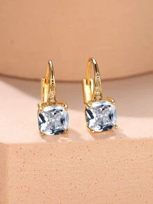 Hoa tai vòng trang trí bằng đá rhinestone - trắng - Xem 1