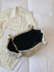 花卉面料女士手提包，大容量通勤包，时尚百搭必备