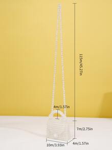 Túi đeo chéo Nữ cườm đính Hình học màu trơn Tay cầm Top Dễ thương - Trong sáng - Xem 6