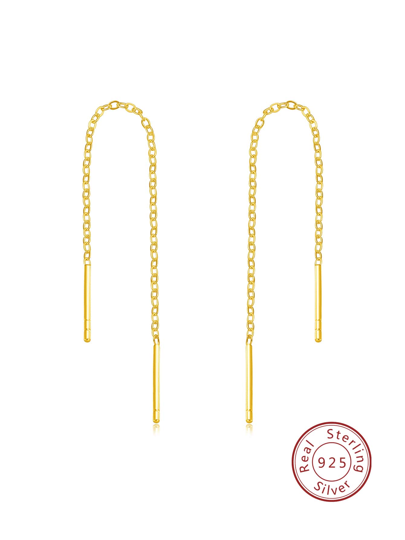 ELSEDES 1 Cặp bông tai thời trang làm thủ công bằng bạc Sterling S925, thể hiện nét quyến rũ thời trang, trang sức chất lượng cao, phù hợp cho phụ nữ đeo hàng ngày, tiệc tùng, kỷ niệm - Vàng - Xem 1