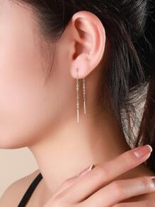 ELSEDES 1 Cặp bông tai thời trang làm thủ công bằng bạc Sterling S925, thể hiện nét quyến rũ thời trang, trang sức chất lượng cao, phù hợp cho phụ nữ đeo hàng ngày, tiệc tùng, kỷ niệm - Vàng - Xem 2
