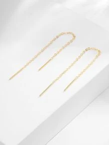 ELSEDES 1 Cặp bông tai thời trang làm thủ công bằng bạc Sterling S925, thể hiện nét quyến rũ thời trang, trang sức chất lượng cao, phù hợp cho phụ nữ đeo hàng ngày, tiệc tùng, kỷ niệm - Vàng - Xem 5