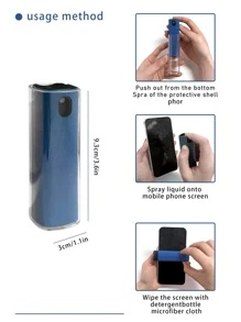 1 Bình Xịt Vệ Sinh Màn Hình Điện Thoại Đa Năng, Dụng Cụ Làm Sạch Màn Hình - Màu xanh lam - Xem 3